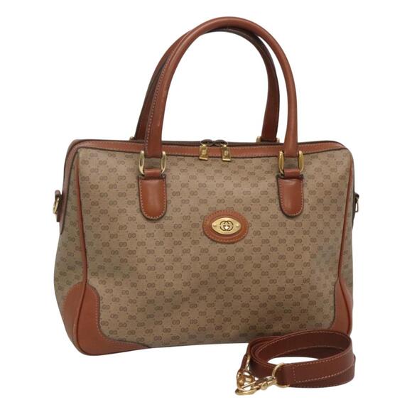 GUCCI Micro GG Supreme Hand Bag Pvc Beige Gold 002 25 002 25 - Picture 1 of 16